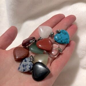 FREE add-on | 10x gemstone heart charms